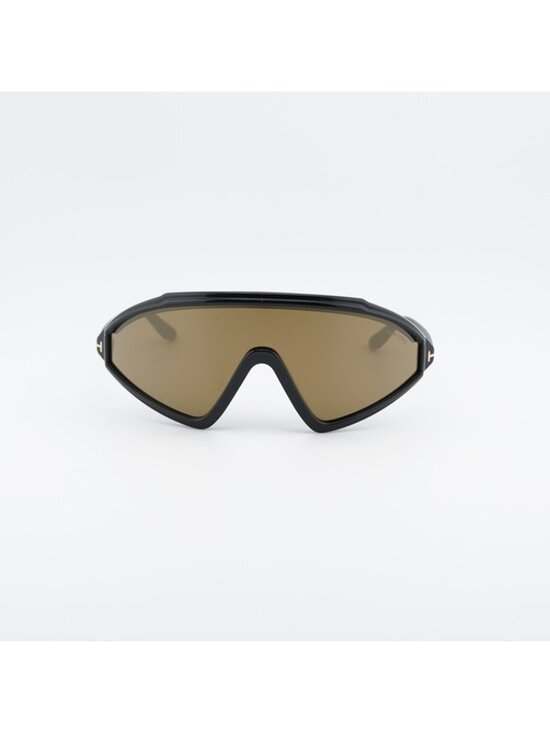 Tom Ford Lorna FT1121 01G Sunglasses Shiny Black Shield Frame, Brown Lenses main image 10
